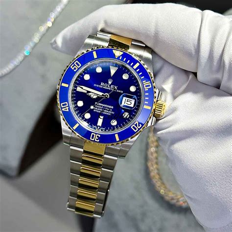 rolex submariner date oyster 41mm oystersteel and yellow gold|rolex submariner blue dial price.